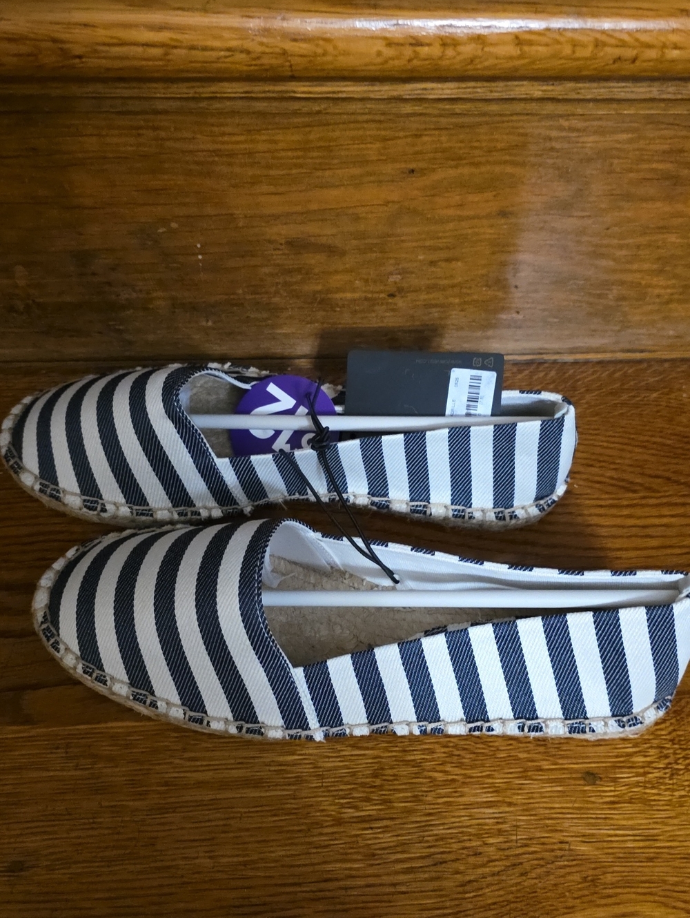 Forever 21 Navy and White Striped Espadrille Flats